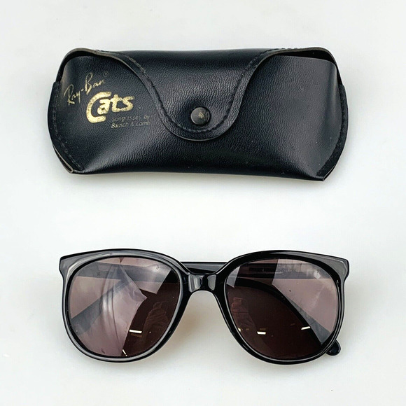 Vintage B & L Ray-Ban Cats FRAME ONLY Bausch & Lomb L0118 Black + Case 80's RARE